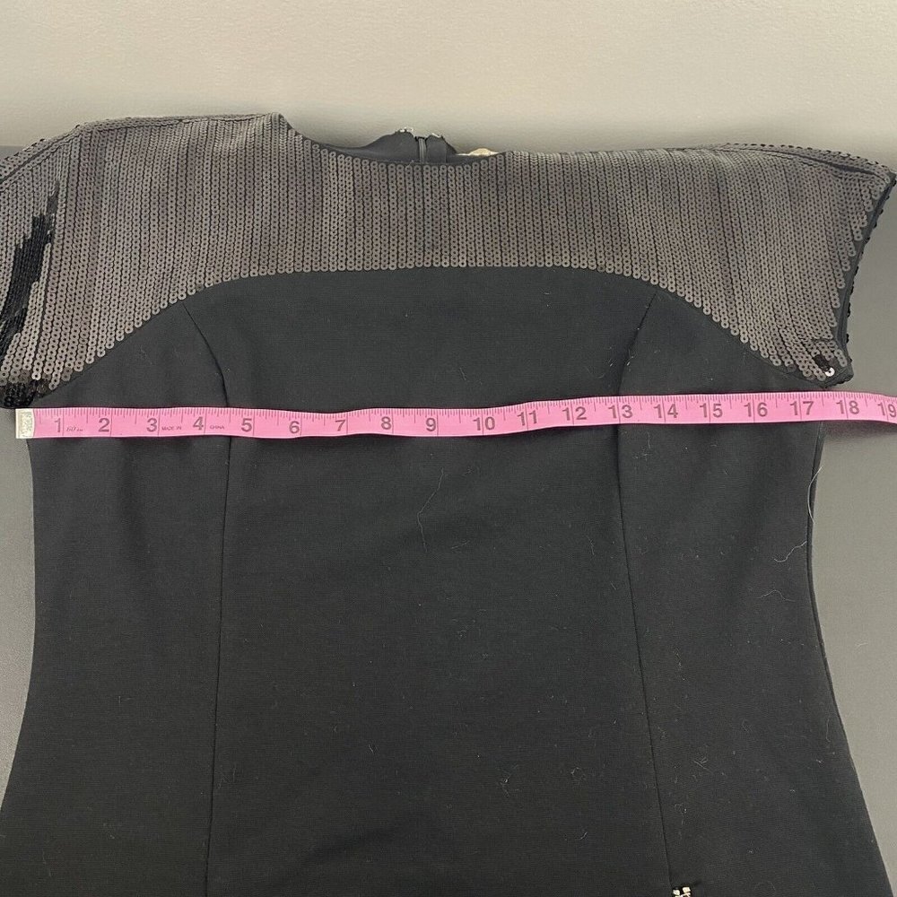 Michael Michael Kors Women's Sequin Mini Dress Size 6 Black LBD Little Black - Picture 5 of 7